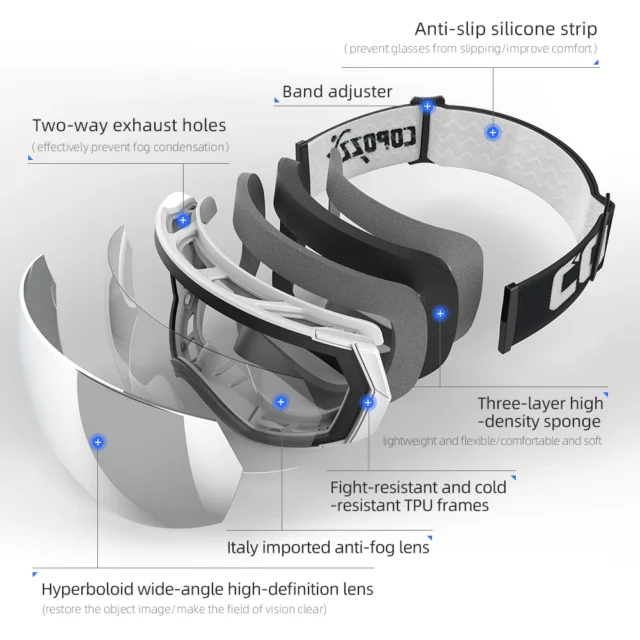 Professional Double Layers Anti-fog UV400 Ski Goggles - Image 5