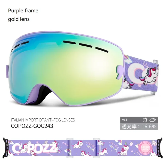 Kids Ski Goggles UV400 with Anti-Fog Protection for Clear Vision - Image 21