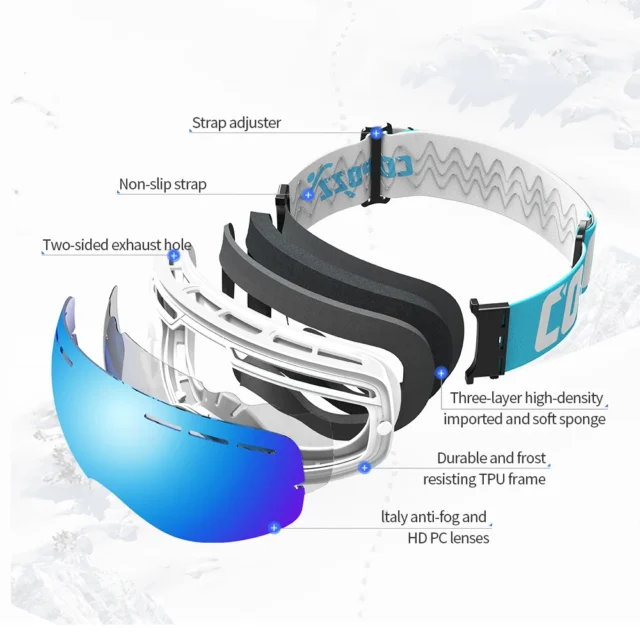 Kids Ski Goggles UV400 with Anti-Fog Protection for Clear Vision - Image 3