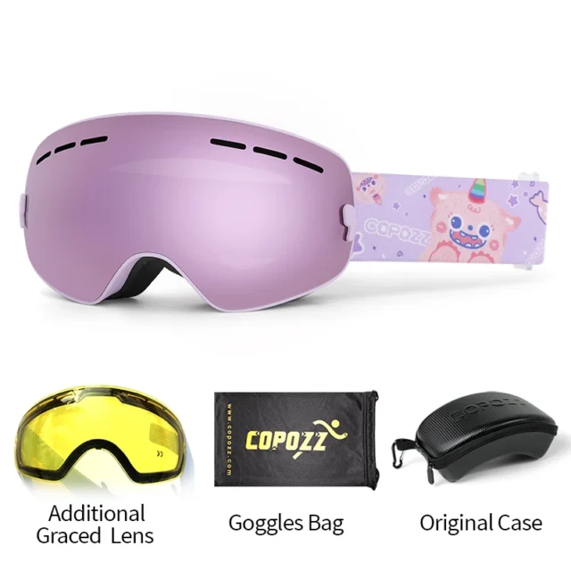 Kids Ski Goggles UV400 with Anti-Fog Protection for Clear Vision - Image 25