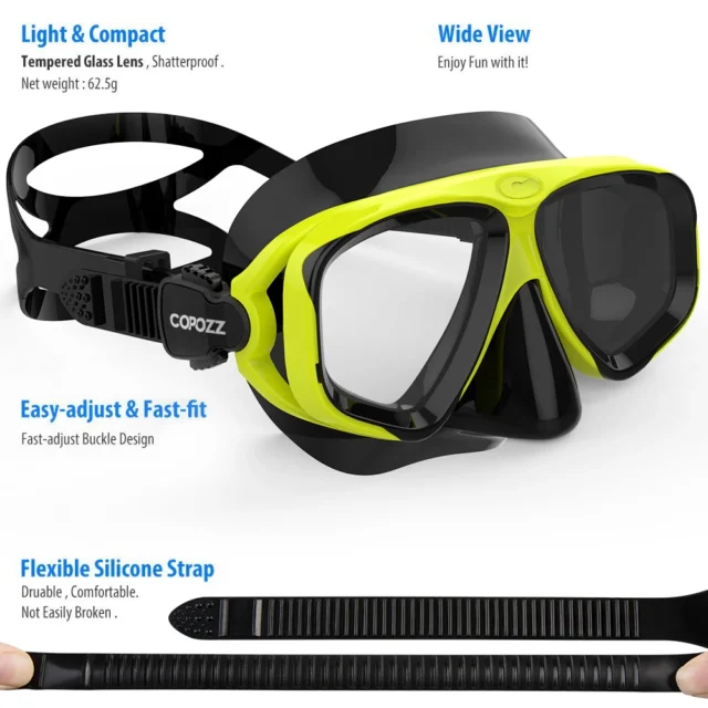 Anti-Fog Snorkel Mask Tempered Glass - Image 2