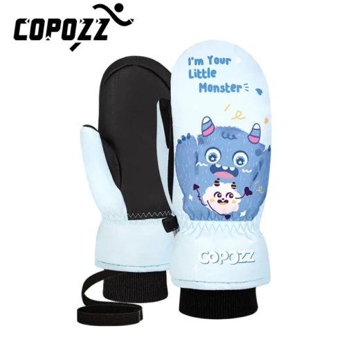 kids winter waterproof ski mittens